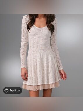 Free People Victorian Loves Lace long-sleeved dress L